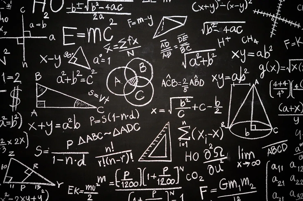Blackboard with mathematical formulas